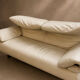 Italian leather buffalo sofa set in ecru – Poltromec Circa 1980