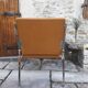 Fauteuil acier chromé et skaï