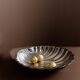 Silver-plated metal shell-shaped saladier from Italy, 1960s, vintage fruit and jewellery bowl