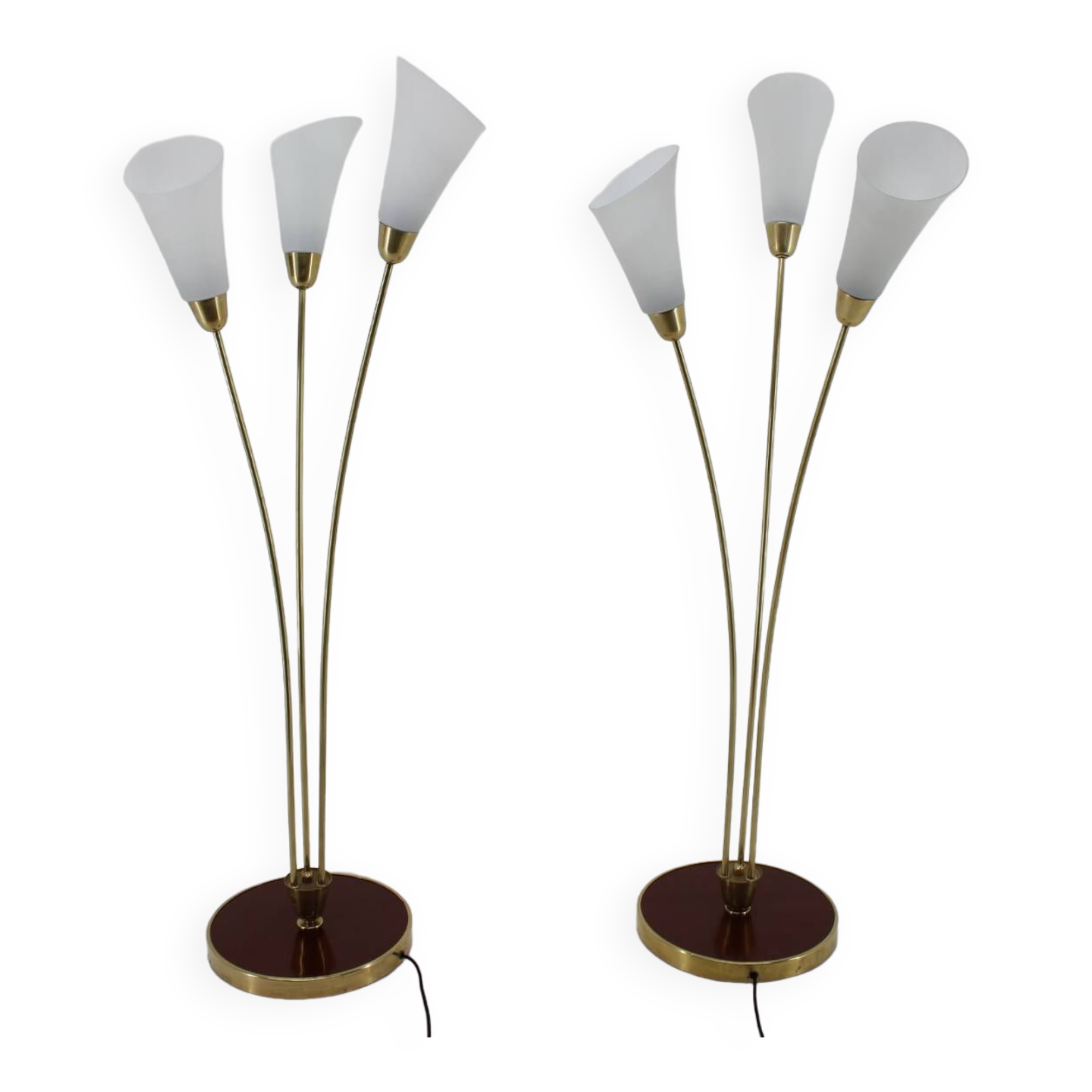 1940s Pair of Art Deco Floor Lamps, Czechoslovakia