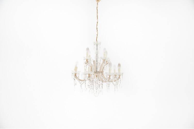 Crystal chandelier, Western Europe, mid-20th century.