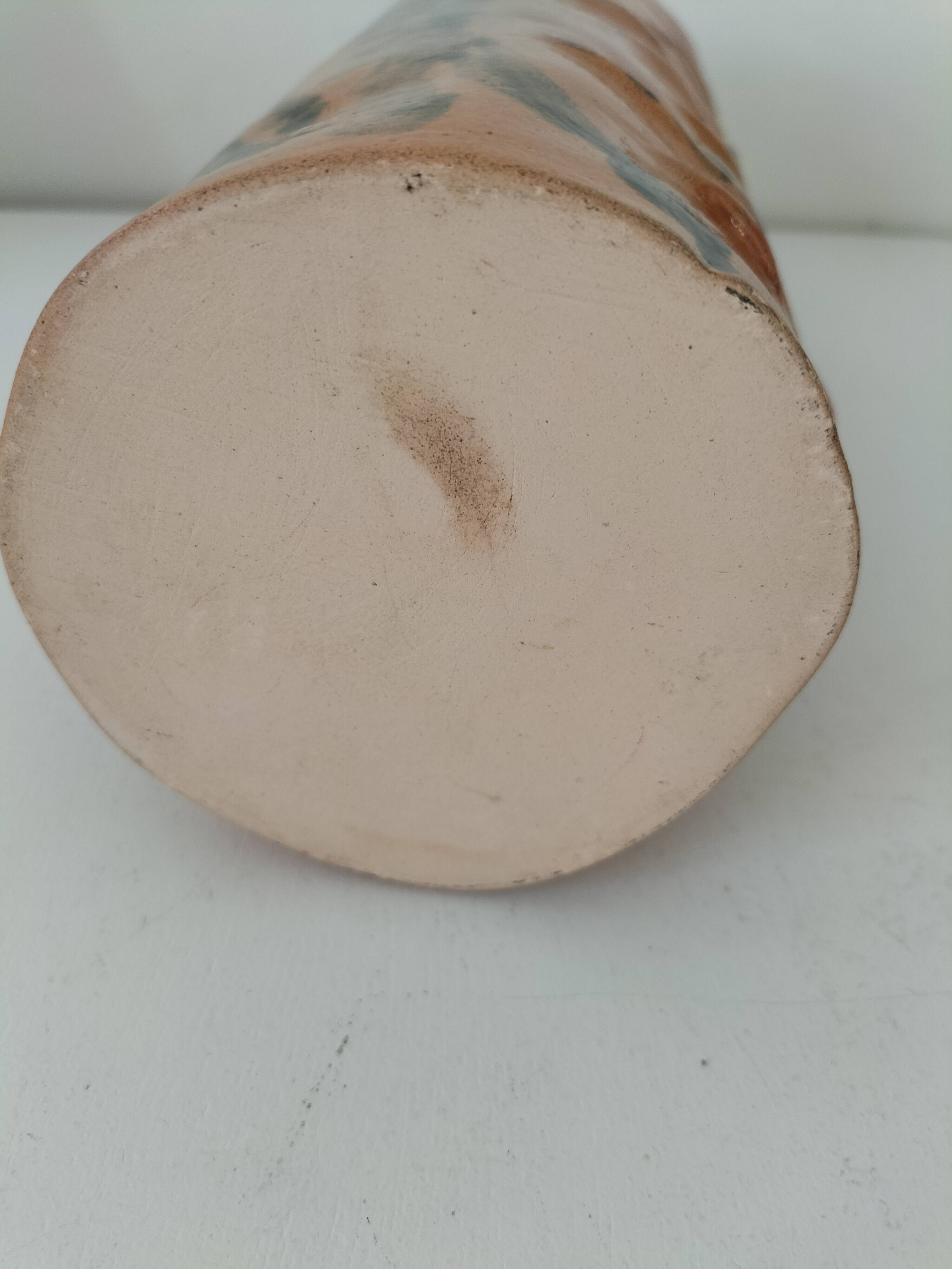 Stoneware vase signed LM, organic style, 70s/90s