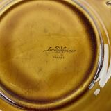 Small plate in Sarreguemines majolica earthenware. Barbotine