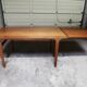 Vintage Scandinavian design table in Teak asymmetric extension by Johannes Andersen 1960