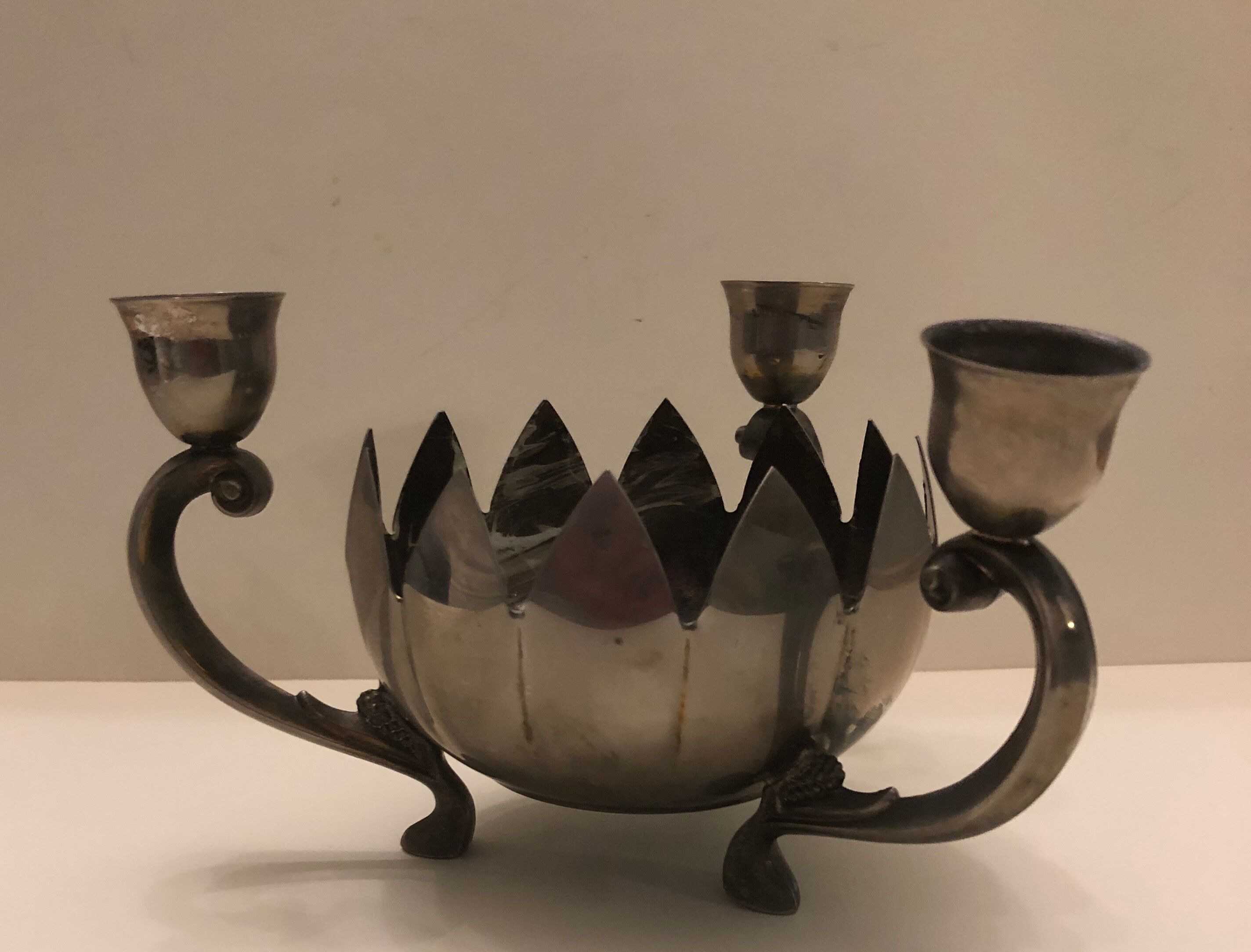 Silver metal centerpiece