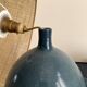 Blue enameled ceramic lamp by Roland Zobel, Les Cyclades workshop