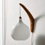 MK10987 Teak and glass wall lamp by Uno & Östen Kristiansson for Luxus