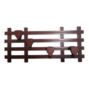 Wooden wall coat rack