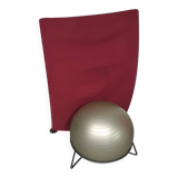 Italian modern bordeaux red ball chair san siro designed by fabrizio ballardini, 1995