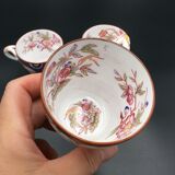 3 porcelain coffee cups sarreguemines decor minton n°215