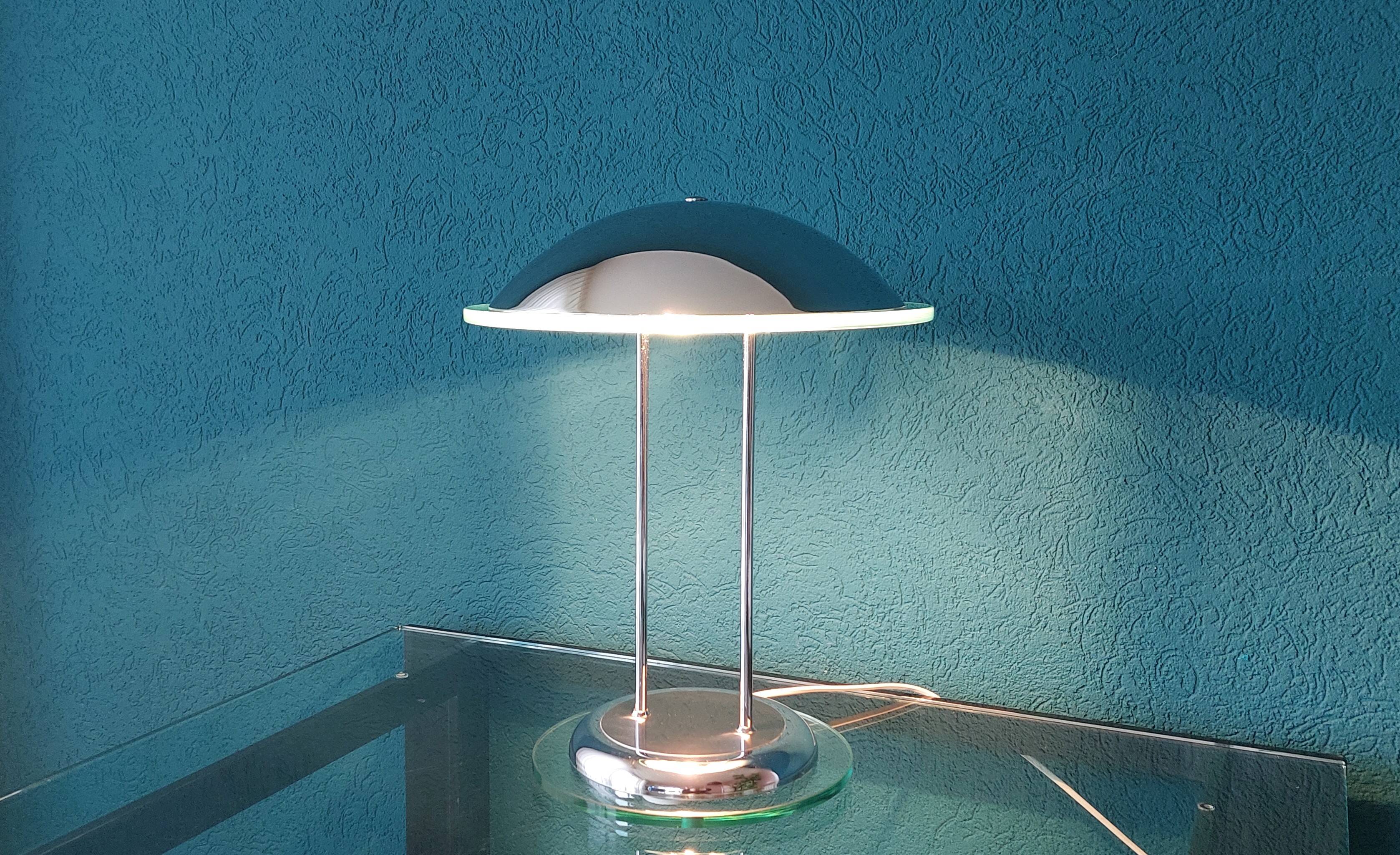 Postmodern Chrome Table Lamp by Herda, 1980´s.