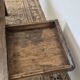 Rustic farmhouse coffee table from the 1900s with two drawers.