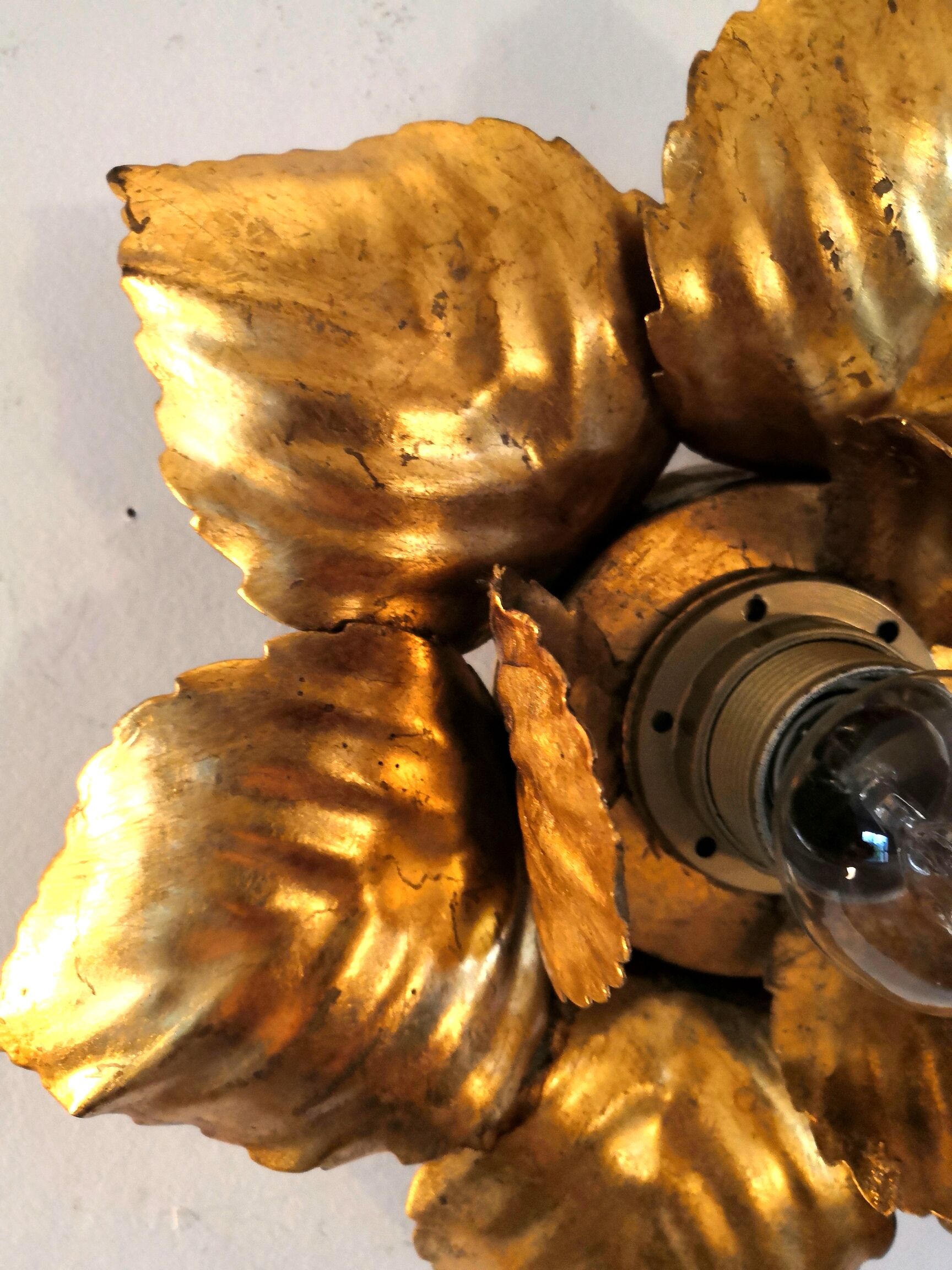 FL wall lamp in gilded metal design 70s