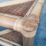 Handcrafted Bamboo Corner Table Set, 1970s, Set of 2