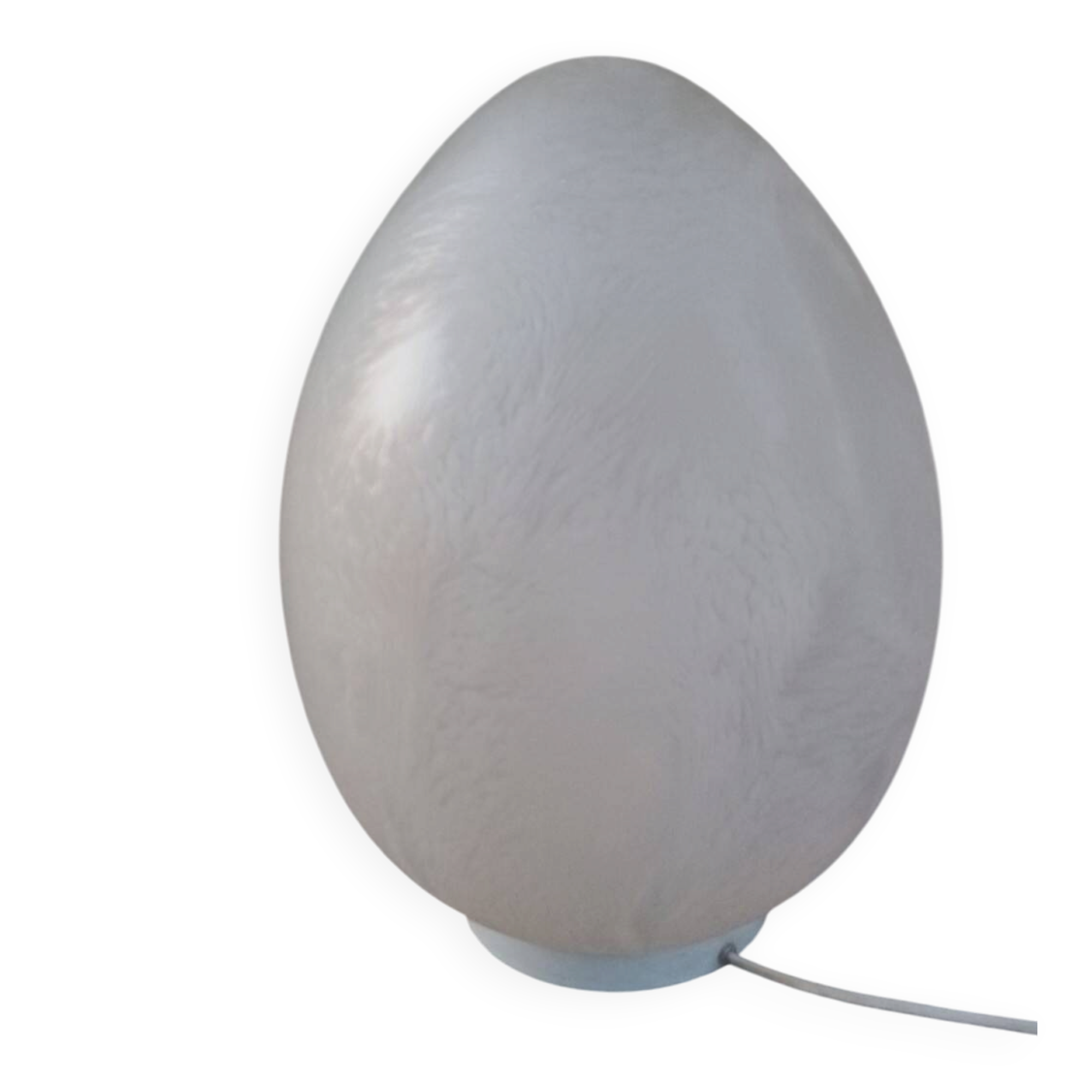 Lampe œuf Domec, verre moucheté de Vianne 1970