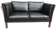 Scandinavian sofa in black leather, early 1970s