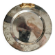 Vintage patinated silver metal bottle coaster – Golden knot