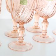 Set of 6 wine glasses in pink glass, Rosaline, by Arcoroc