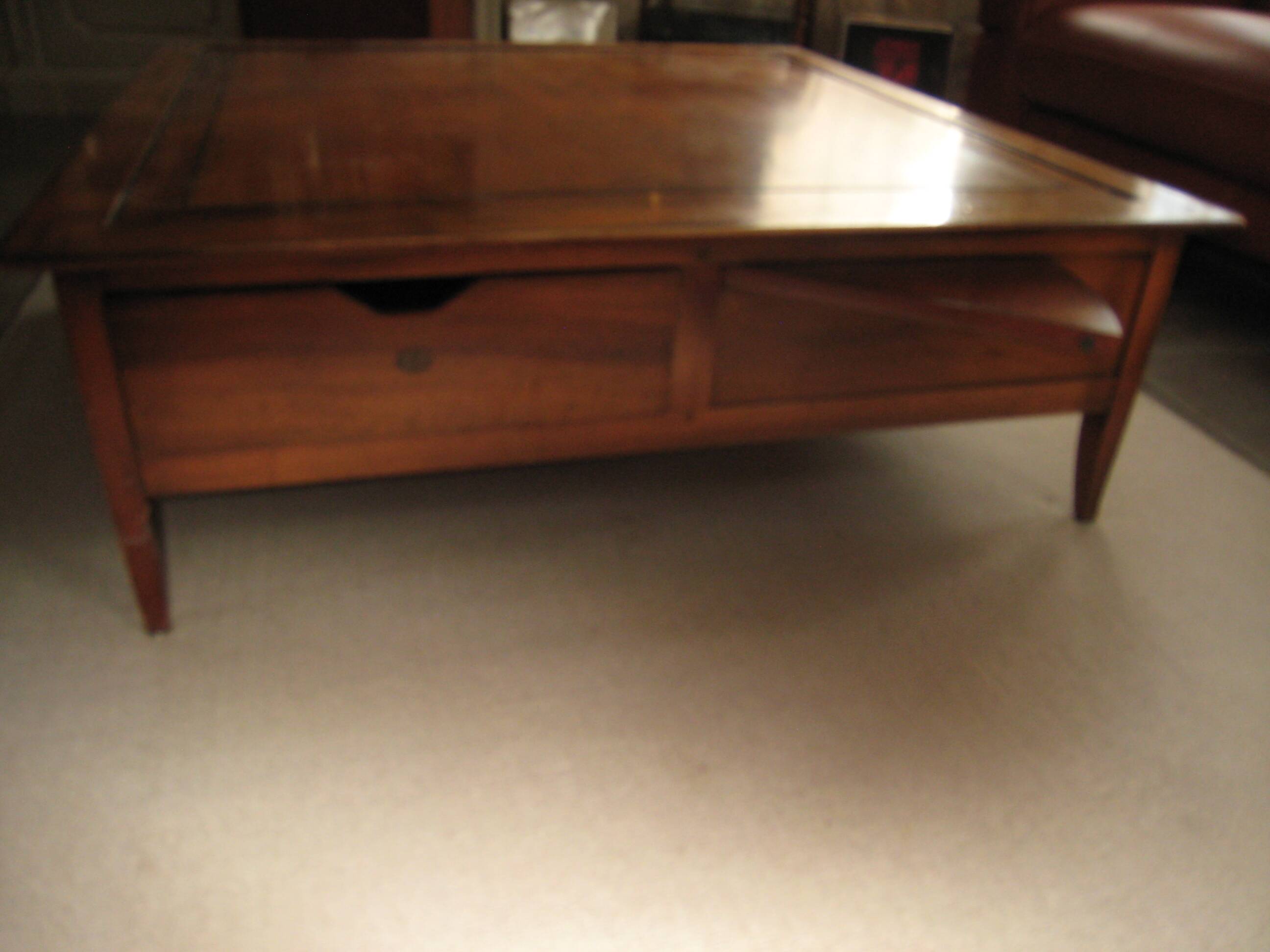 solid walnut coffee table Roche Bobois first hand