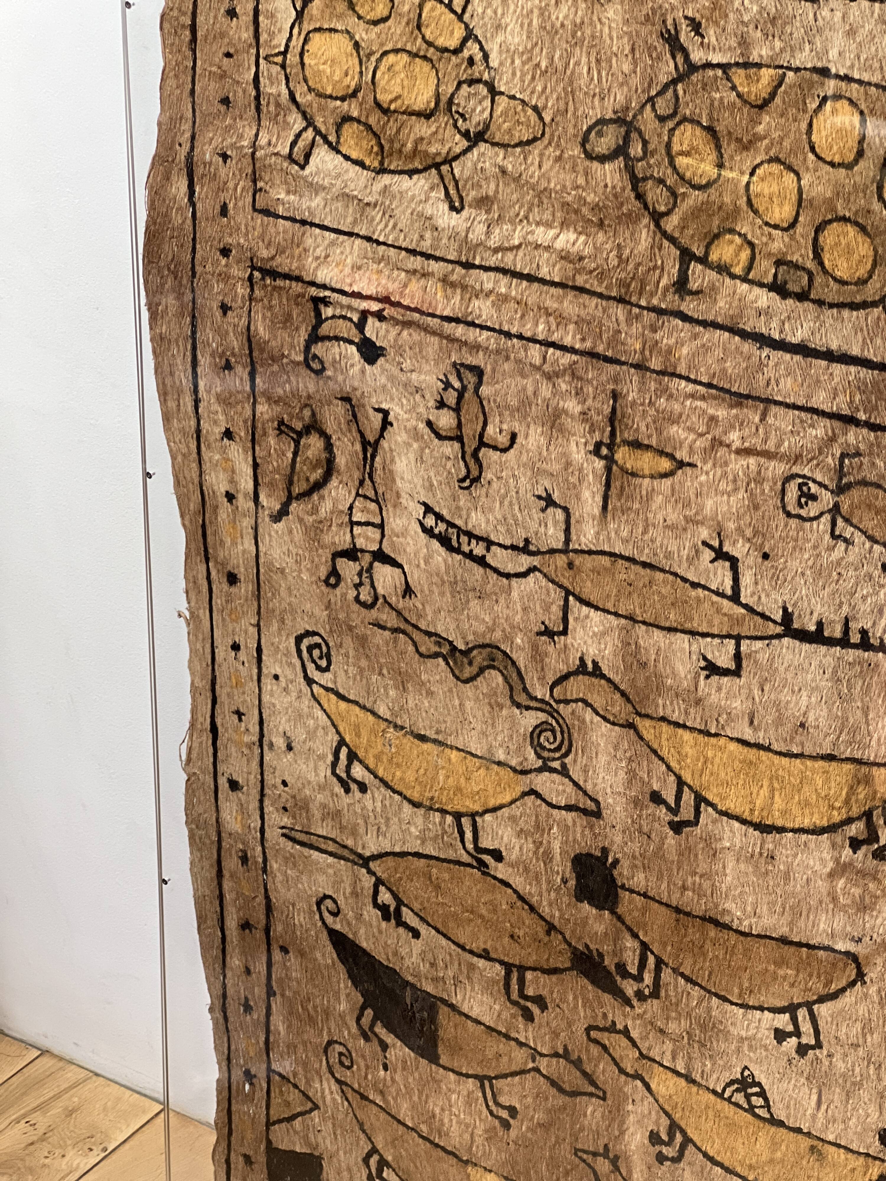 Panneau décoratif dessins sur écorce