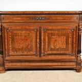Buffet, commode en loupe d’amboine et palissandre, style Louis XVI – 2ème partie du XIXème