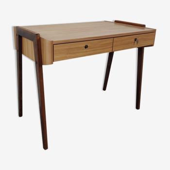 Bureau scandinave pieds compas, années 60/70