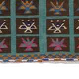 Vintage Turkish Oushak Rug Handwoven 125x140 cm