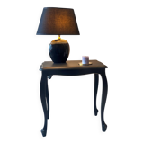 Duo de tables d'appoint vintage relookées - Noir mat et détails dorés