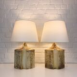 Pair of Haico Nitzsche ceramic table lamps for Soholm, Denmark