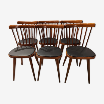 Suite de 6 chaises de Bistrot Baumann 740V vintage, 1960