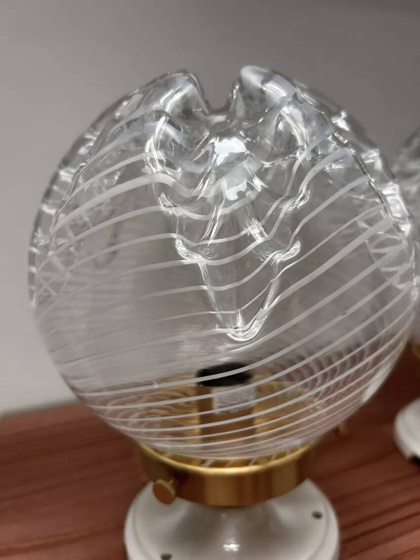 Paire d’appliques murales globes vintage