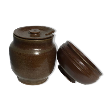 Pot couvercle et bol Volkoff Vallauris