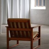 Børge Mogensen, a pair of BM2256 lounge chairs in oak and jute, Denmark, 1960s.