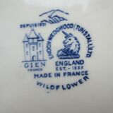 6 gien art deco flat plates model eyelets in blue