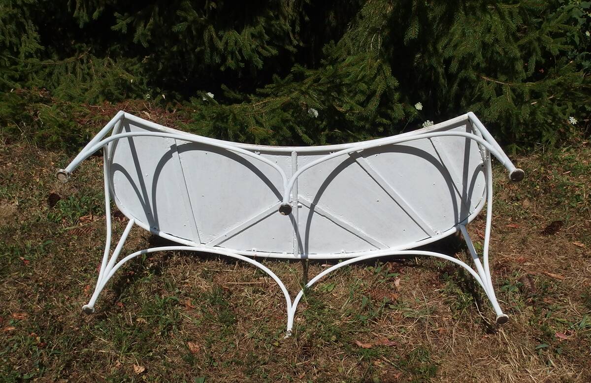 Wrought iron garden bench