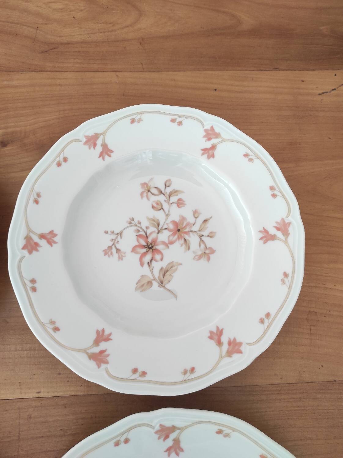 Set of 4 Limoges porcelain soup plates