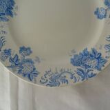Large old dish FAIENCE 468112 Saint Amand Hamage FLLEUR blue snowball