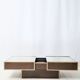 Table basse bar miroir et marron, Willy Rizzo, Cidue, 1970s