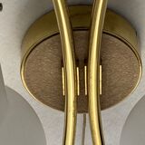 Pair brass and opaline wall sconces or bedside lamps, Austria 1950s