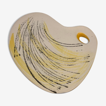 Yellow and black ceramic cheese platter