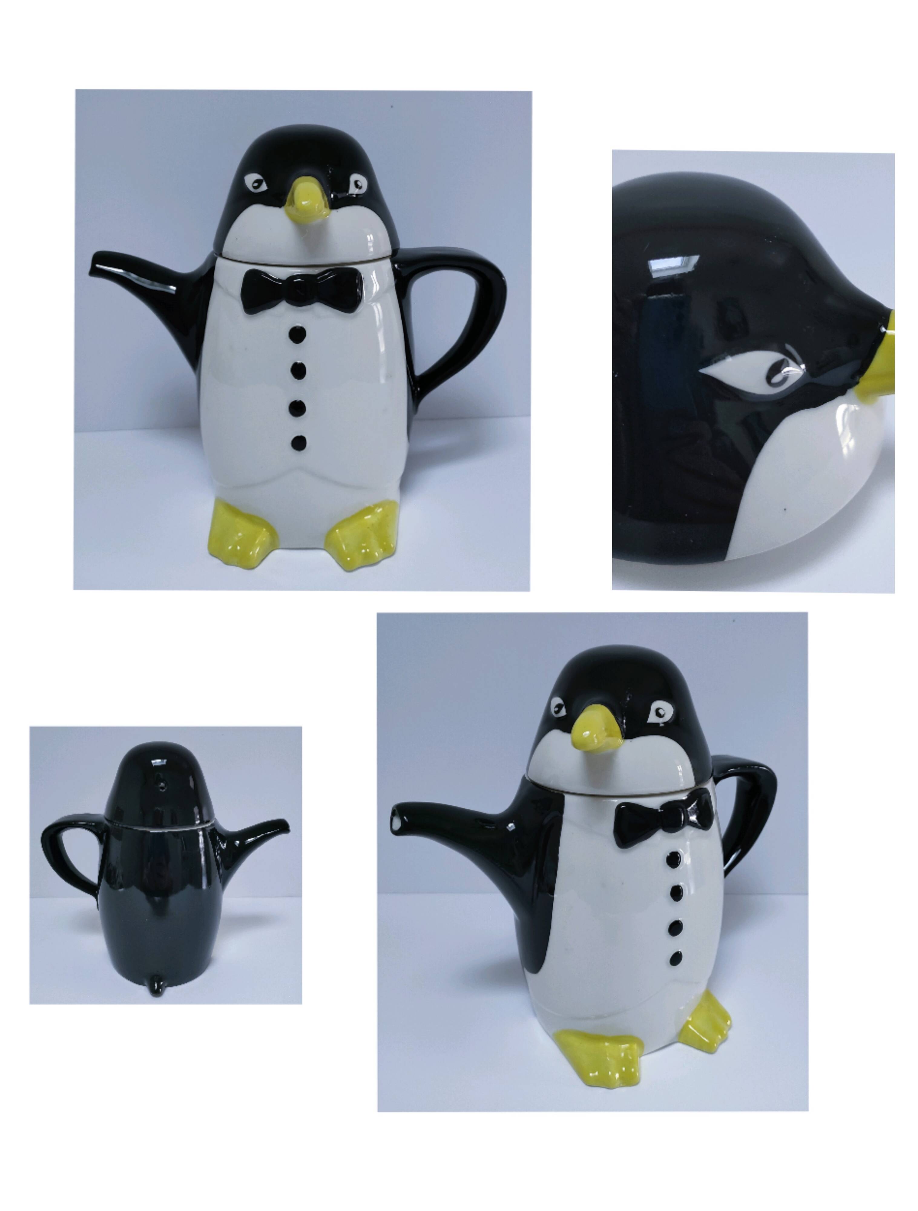 penguin teapot earthenware stamped 70s