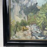 Paysage à l’huile post-impressionniste signé F. Gill