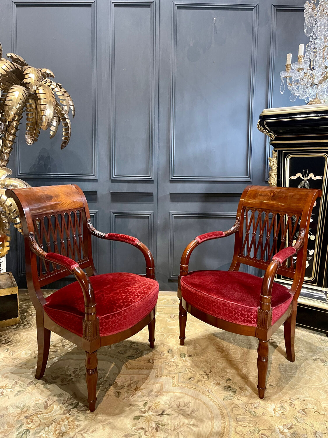 Pair of empire period armchairs