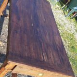 Country farm table xixth in chene, 2 drawers