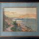 Orientalist Seascape Watercolor Painting (Algeria) + frame
