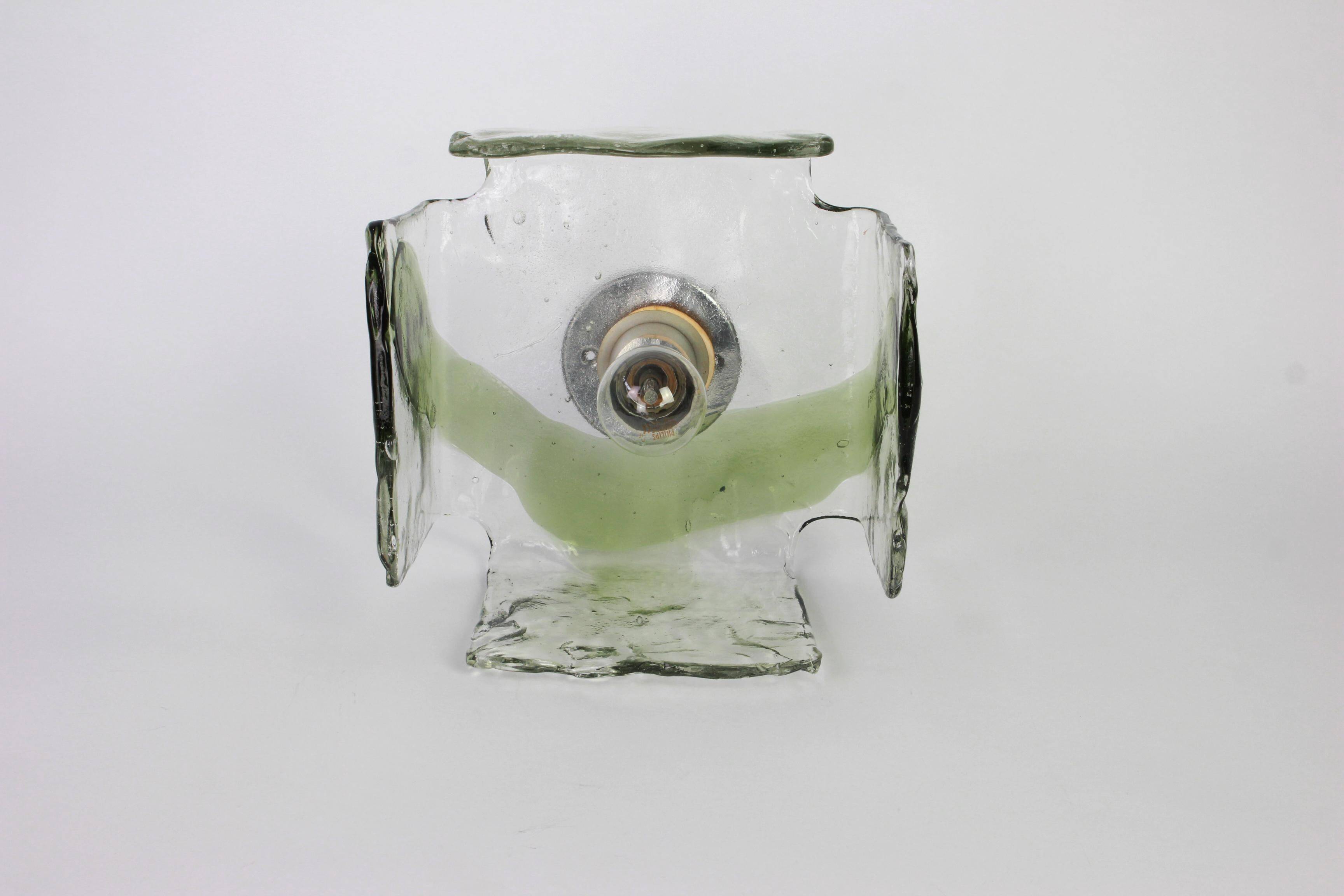 Large glass wall lamp designed by Carlo Nason for Kalmar, 1960s.