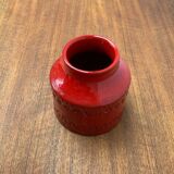Italian red ceramic vase from the mid-century by Aldo Londi for Bitossi, 1960s.