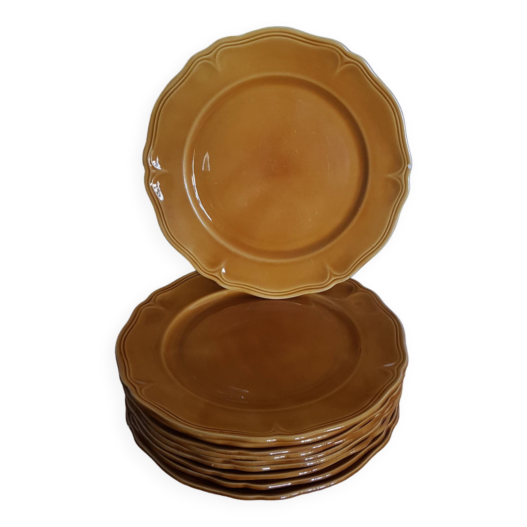 Set of 10 Luneville Louis XV Honey style plates