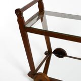 Beautiful, unique 1930s tea trolley bar cart made of solid oak wood