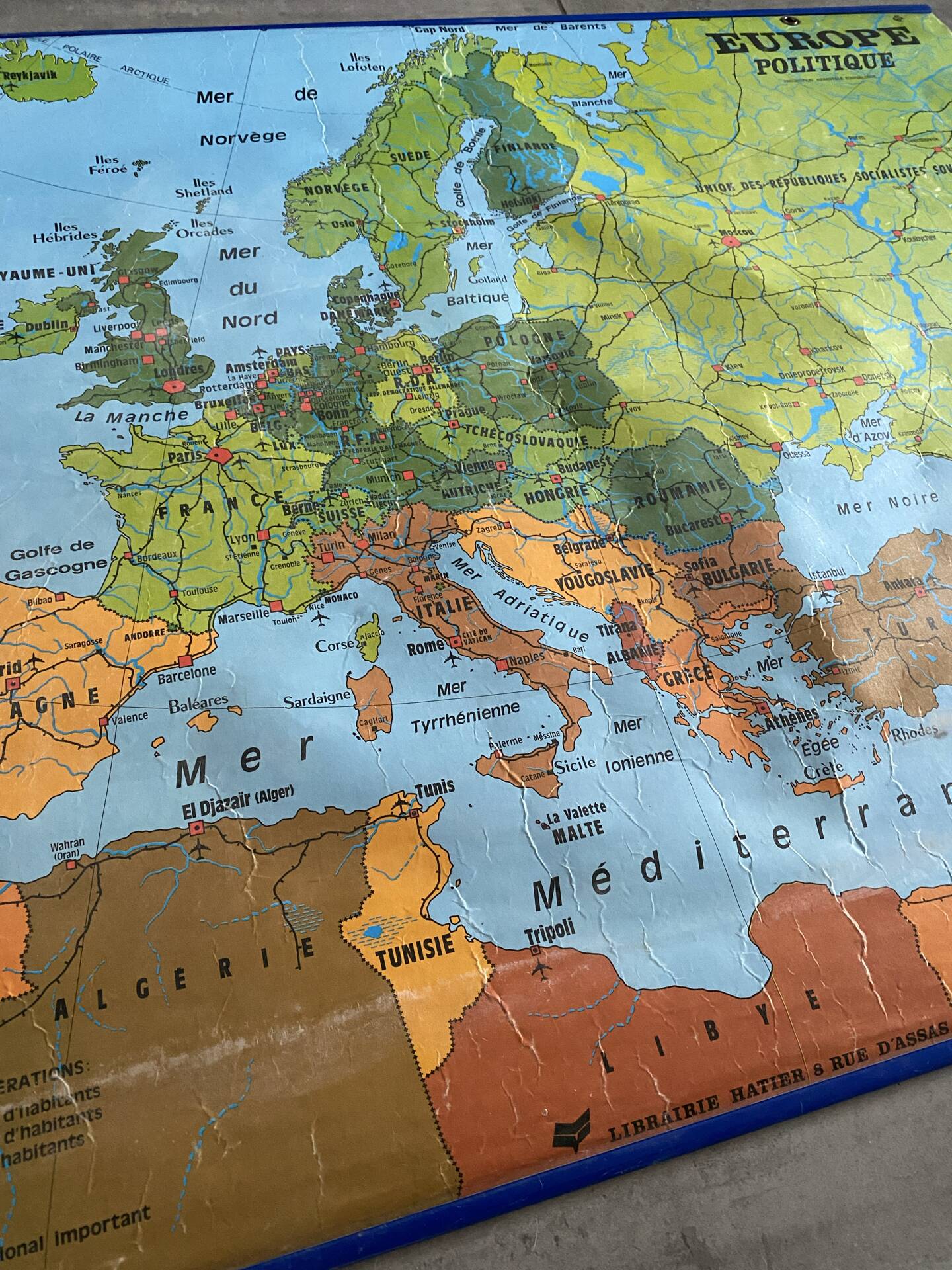 Vintage school map Europe